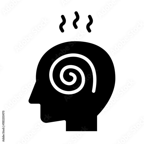 Headache, tired icon in glyph style