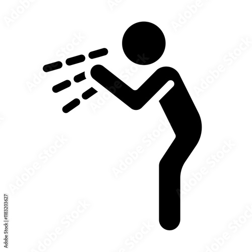 coughing icon in glyph style