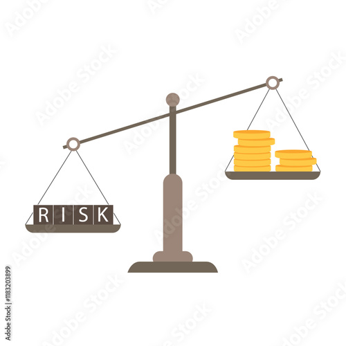 Investment high risk high expected return, investor risk appetite in securities and investment asset to get high reward concept, balance with heavy risk burden make box of rich money dollar reward.