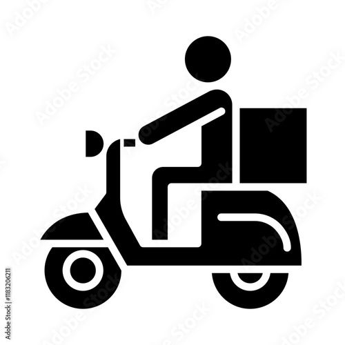 Food delivery icon in glyph style