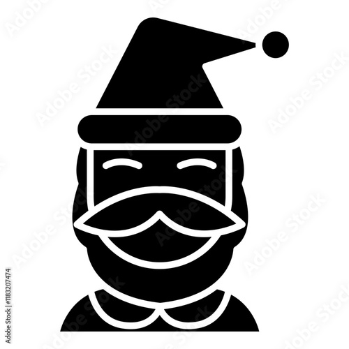 Santa clause icon in glyph style