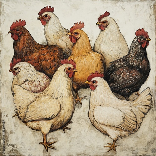 Barnyard Friends: A Gathering of Chickens photo