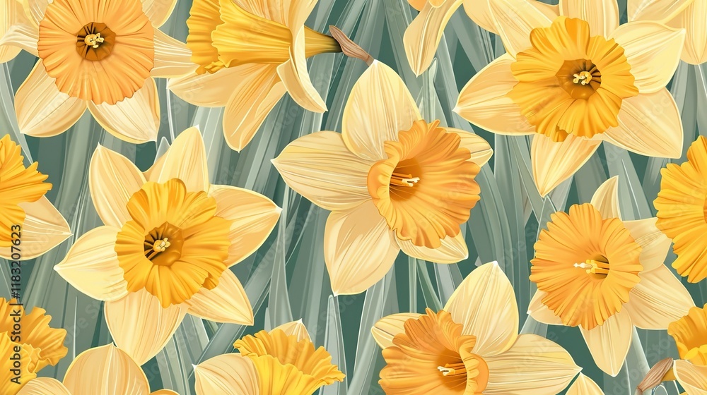 daffodil seamless pattern wallpaper daffodil seamless pattern wallpaper