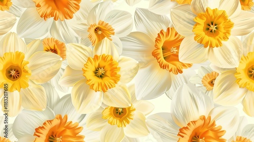 Wallpaper Mural daffodil seamless pattern wallpaper Torontodigital.ca