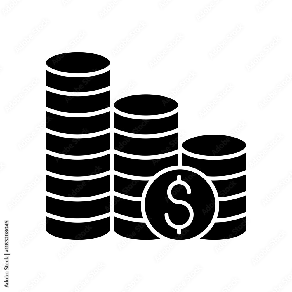 Coin, Money icon in glyph style Coin, Money icon in glyph style
