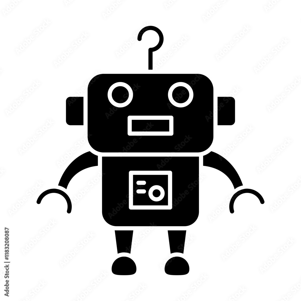 Fototapeta premium Robot icon in glyph style