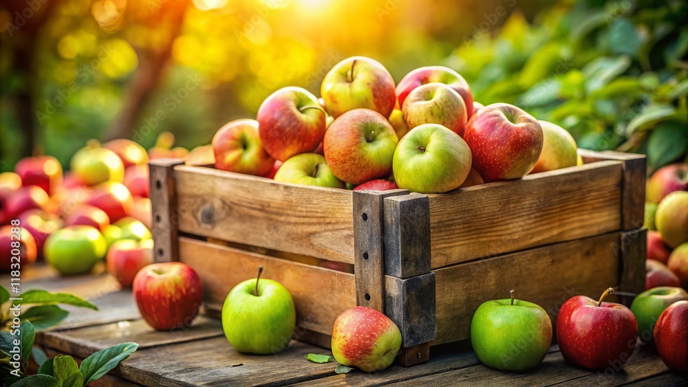 Miniature Still Life: Apples in a Wooden Box - Tilt-Shift Photography Miniature Still Life: Apples in a Wooden Box - Tilt-Shift Photography