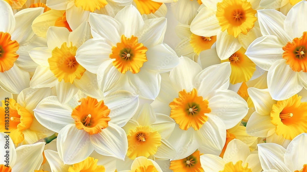 Fototapeta premium daffodil seamless pattern wallpaper