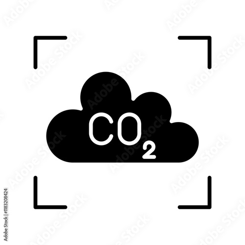 Carbon dioxide gas icon in glyph style