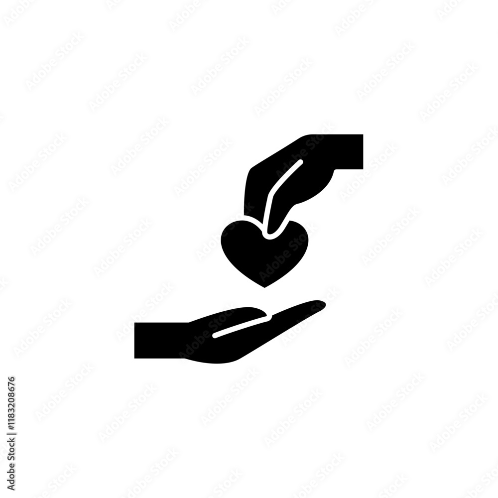 Kindness, Charity, Donation icon in glyph style Kindness, Charity, Donation icon in glyph style
