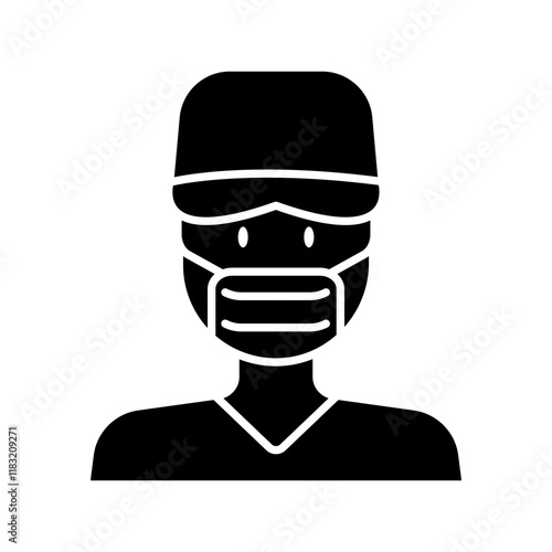 Protester icon in glyph style