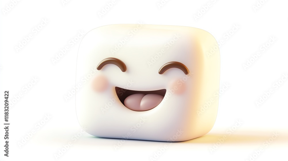 a 2D cartoon illustration of a happy marshmallow with a smile, sweet and fluffy, white background--ar 16:9 a 2D cartoon illustration of a happy marshmallow with a smile, sweet and fluffy, white background--ar 16:9