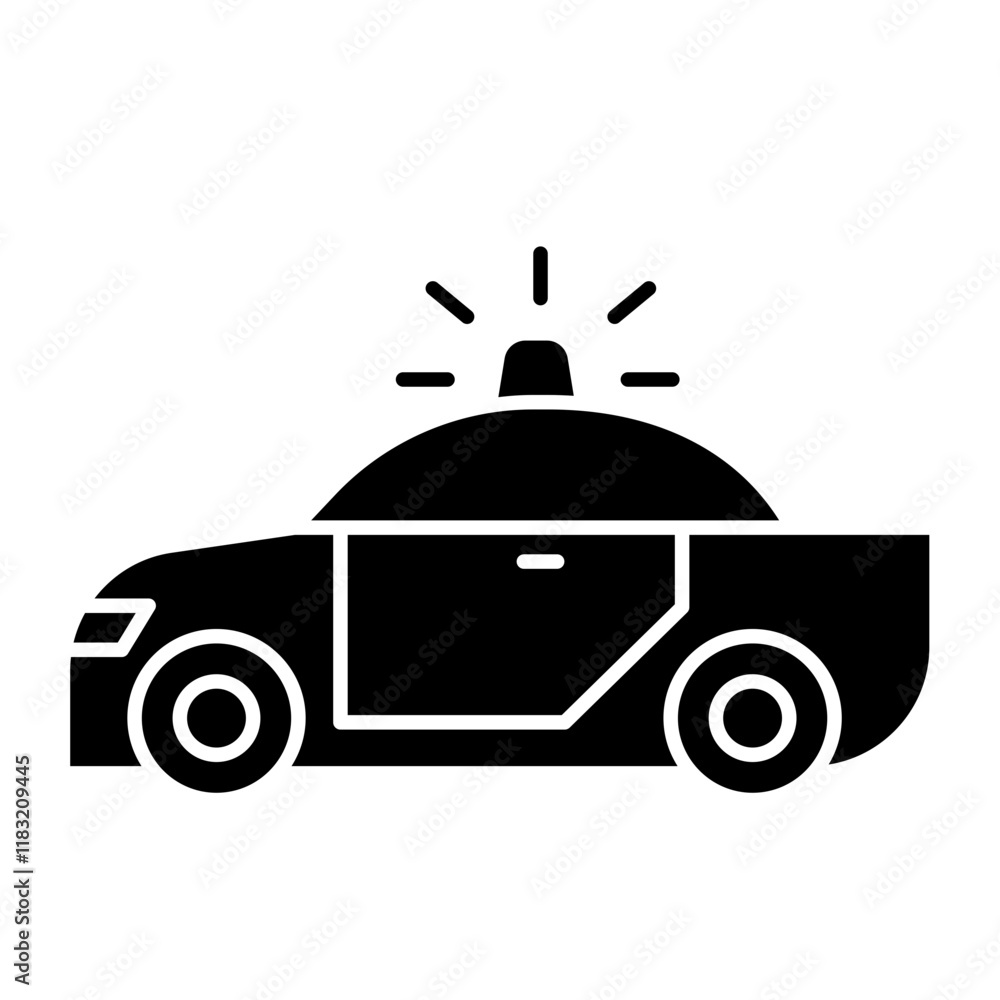 Obraz premium Police car icon in glyph style