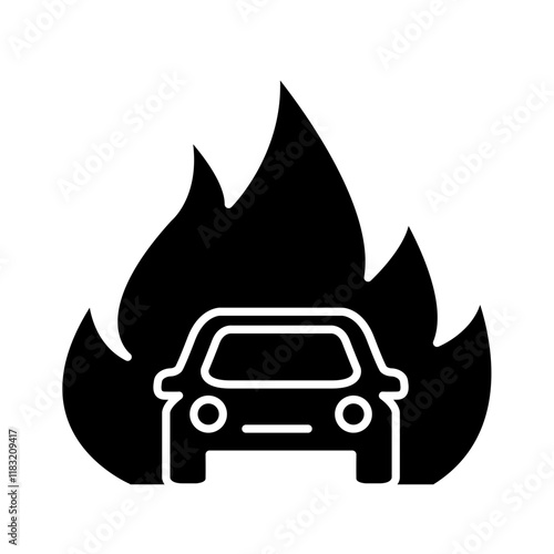 Car bomb icon in glyph style