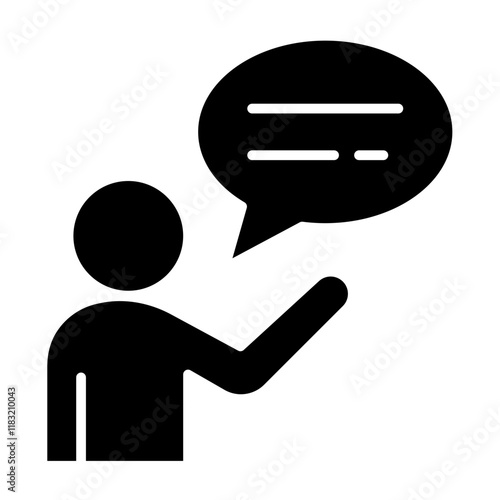 explain icon in glyph style