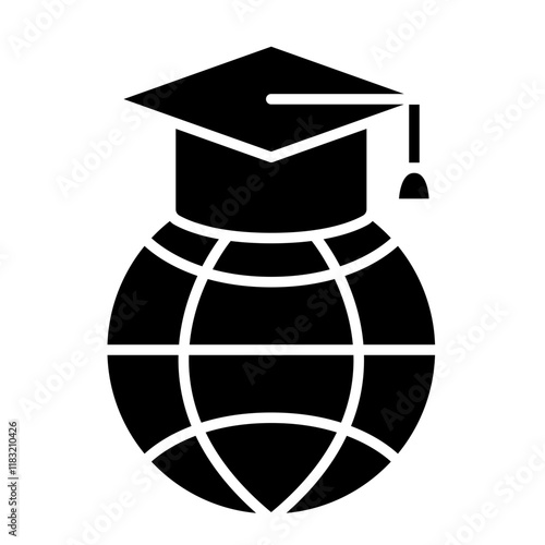 Study abroad icon in glyph style