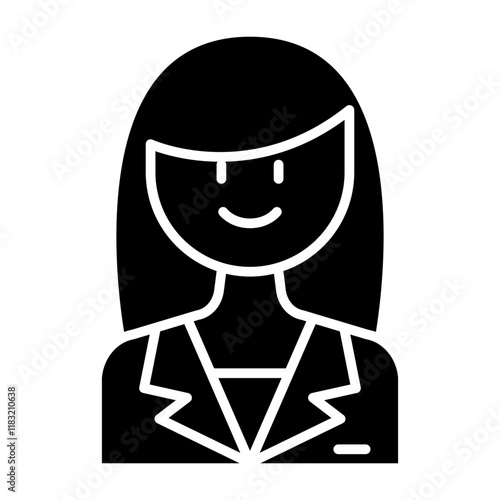 Real estate agent icon in glyph style