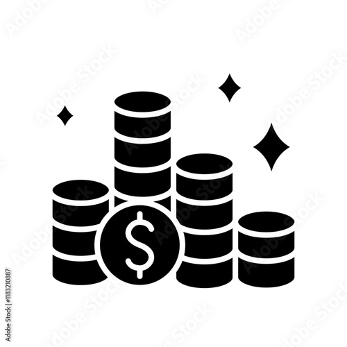 Money icon in glyph style