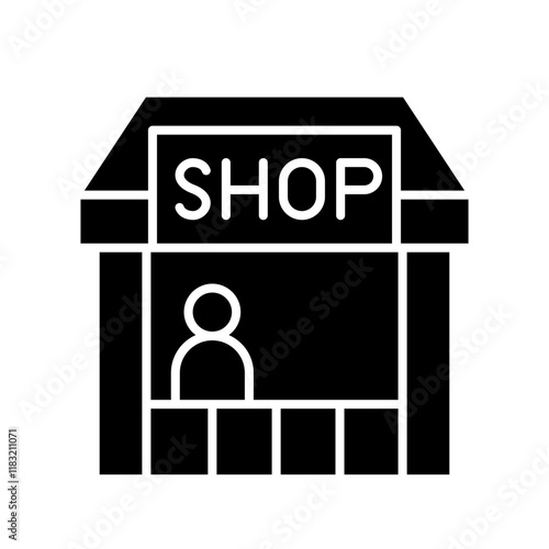 Shop icon in glyph style