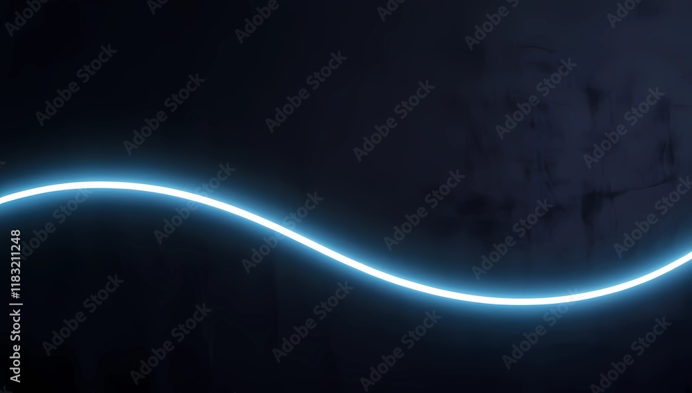 Fototapeta premium Elegant Abstract Design with Subtle Glowing Blue Lines Curving in the Lower Corner of a Black Background 