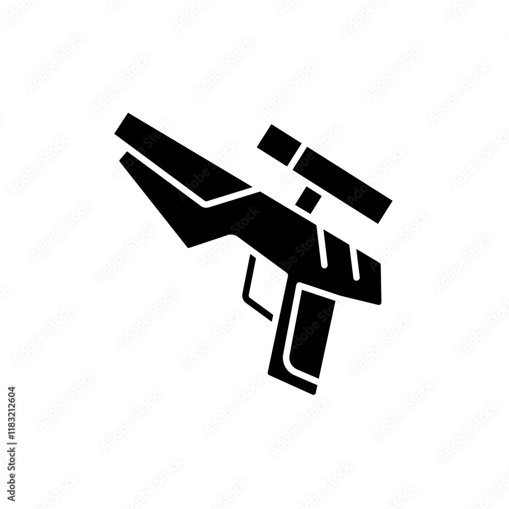 Gun icon in glyph style Gun icon in glyph style