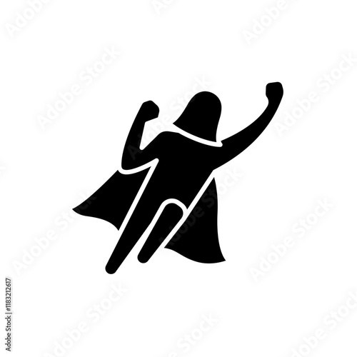 Superwoman icon in glyph style
