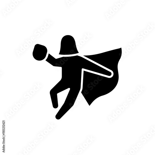 Superwoman icon in glyph style