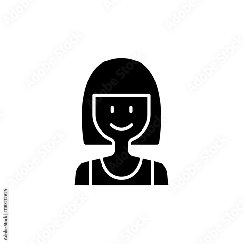 Girl line icon in glyph style