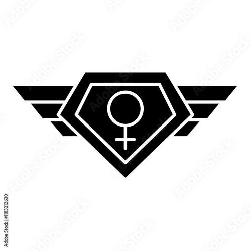 Superwoman Badge icon in glyph style