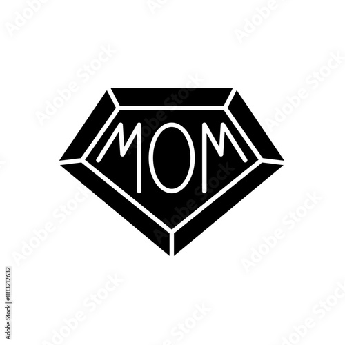 Super mom Badge icon in glyph style