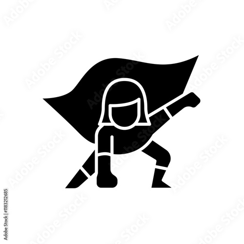 Superwoman icon in glyph style