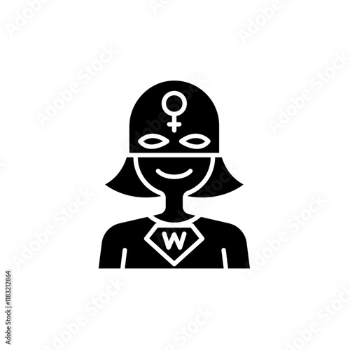 Superwoman icon in glyph style