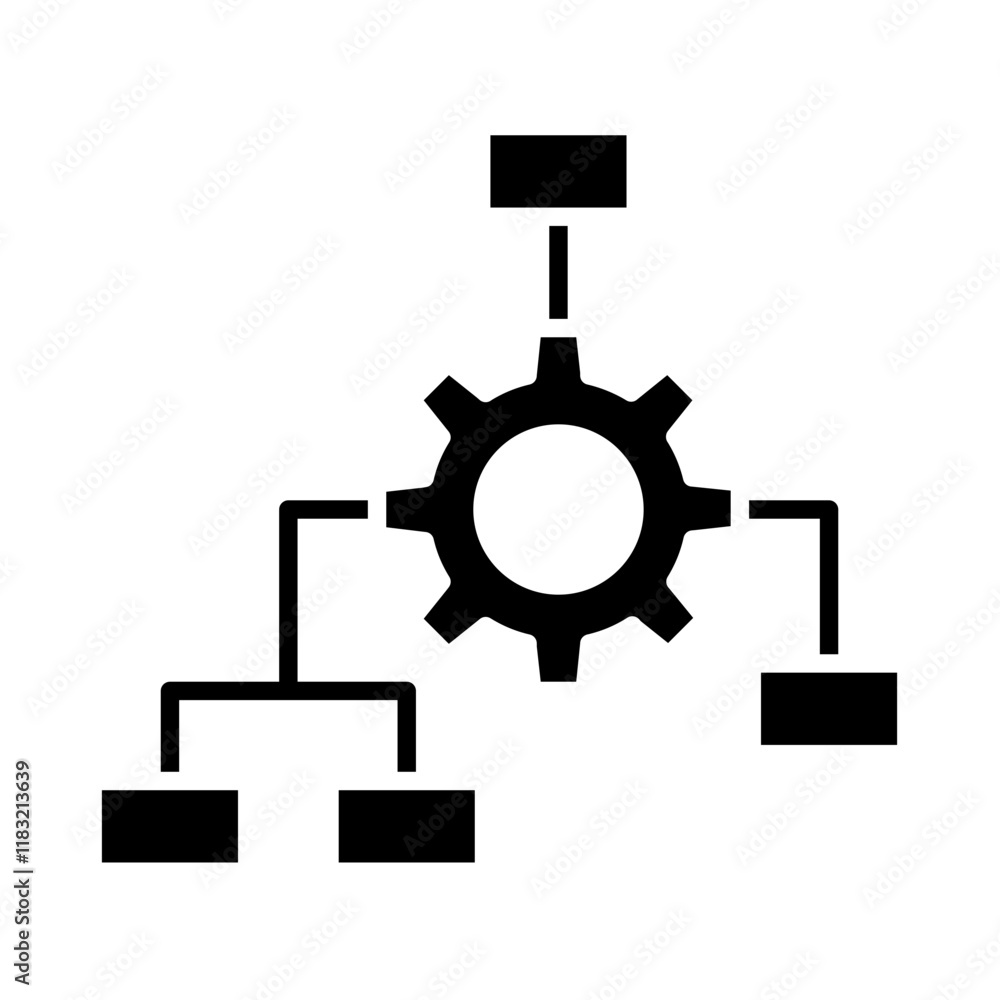 Process icon in glyph style