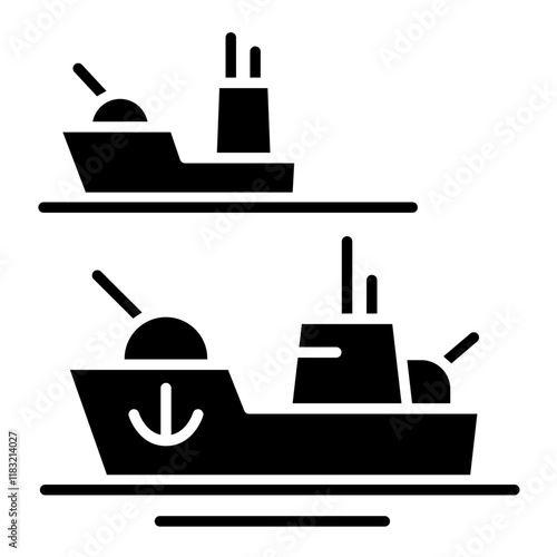 Warship icon in glyph style
