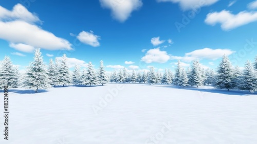 Wallpaper Mural Winter Wonderland Snow Covered Pine Forest Scene (1) Torontodigital.ca