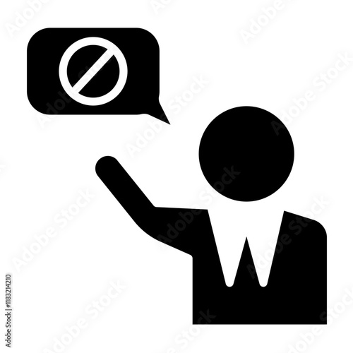 Business sanction icon in glyph style