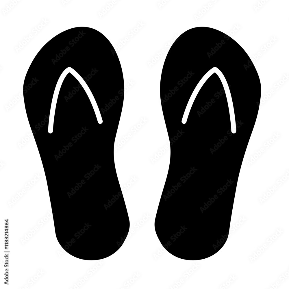 Sandal icon in glyph style