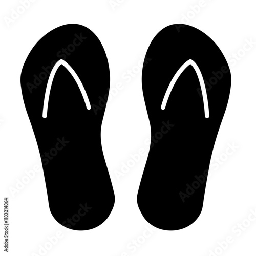 Sandal icon in glyph style