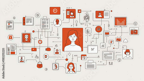Illustrate a high-quality, professional concept representing 'digital, marketing, and strategy' without using copyrighted material, logos, trademarks, or identifiable faces. 08