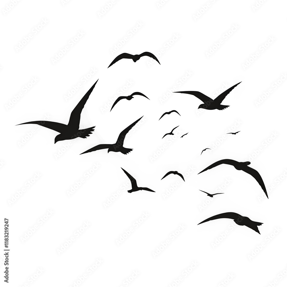 silhouette of a flying eagle, Flock of Black Birds in Flight on Transparent Background, bird png image silhouette of a flying eagle, Flock of Black Birds in Flight on Transparent Background, bird png image