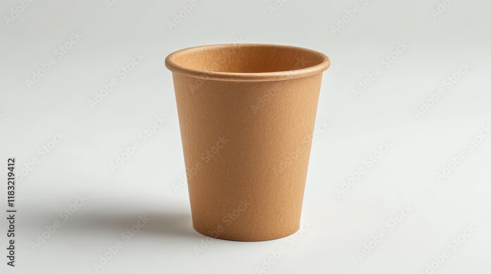 Brown disposable cup for beverages. Brown disposable cup for beverages.