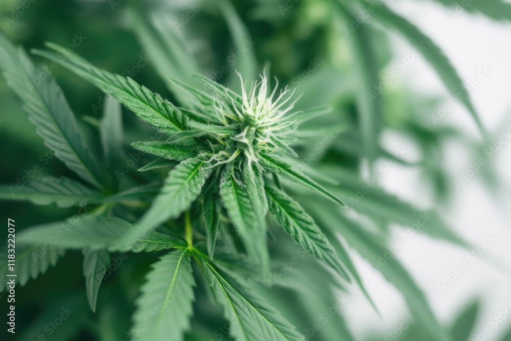 Cannabis Plant Showing Early Bud Development Cannabis Plant Showing Early Bud Development