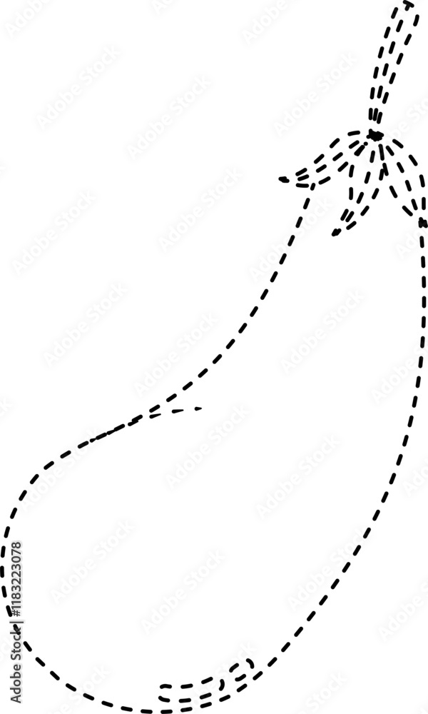 Fototapeta premium Simple eggplant coloring tracing vector