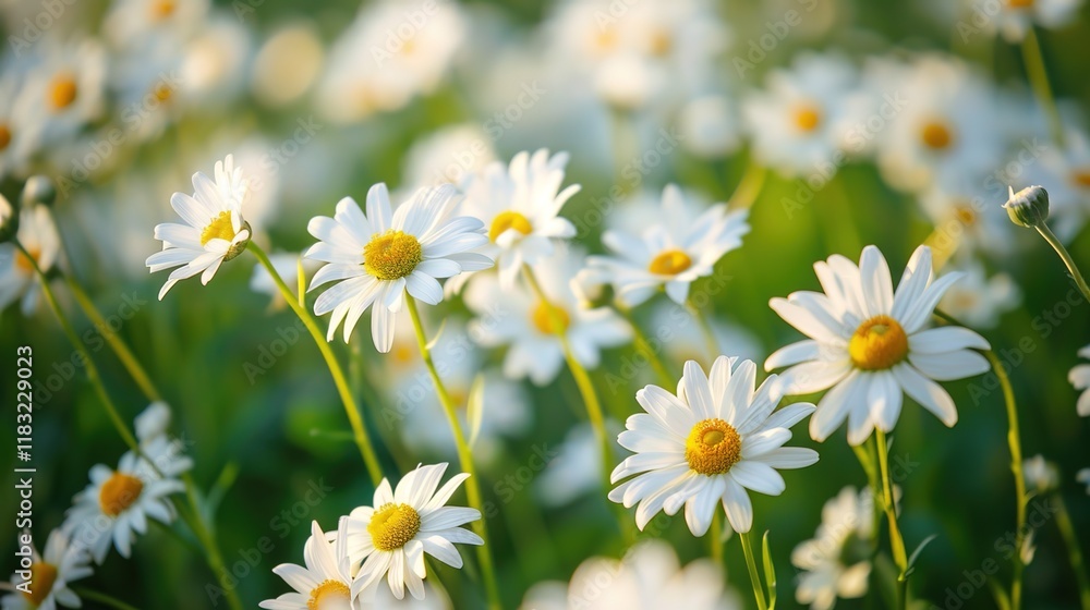 Fototapeta premium daisy seamless pattern wallpaper