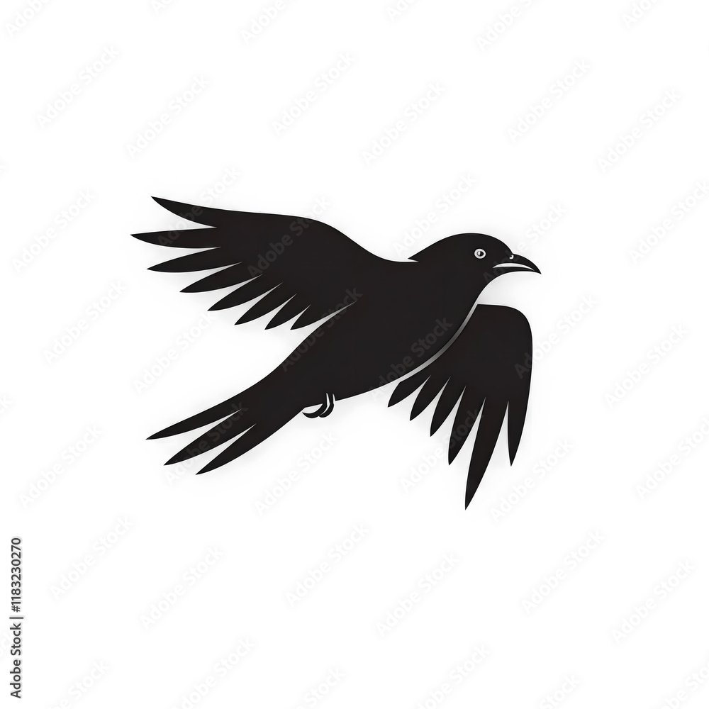 Obraz premium Single Flying Bird Silhouette PNG Transparent Image
