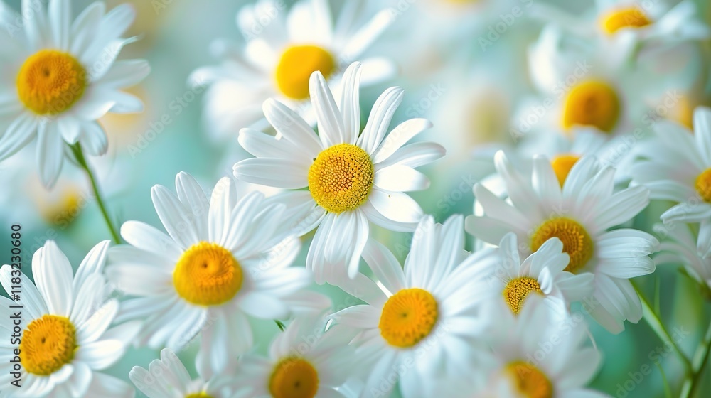 Fototapeta premium daisy seamless pattern wallpaper