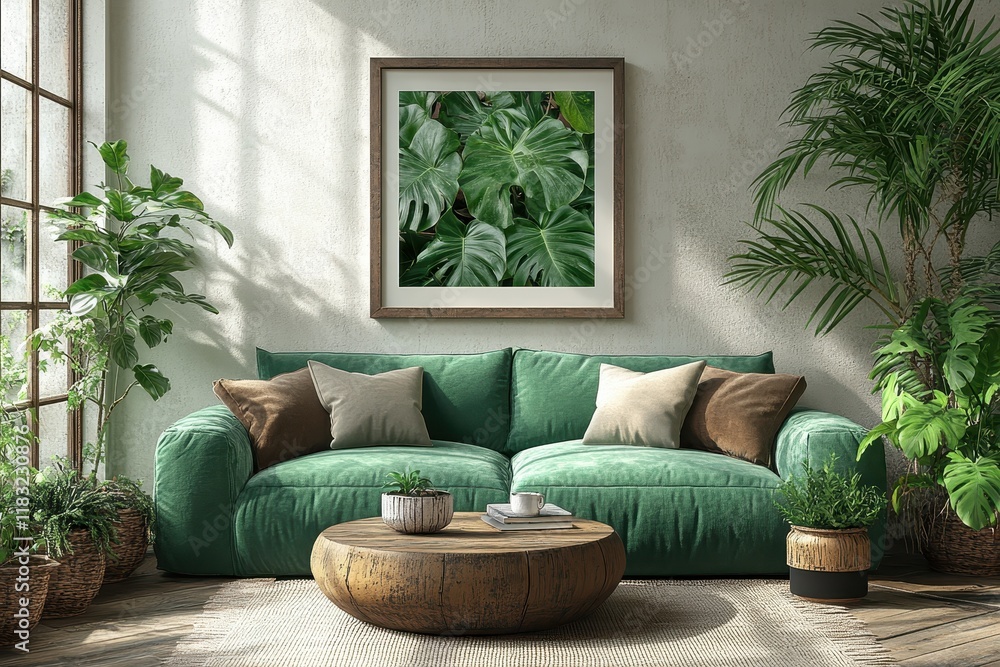 3D Rendering of a Cozy Living Room Interior with Warm Lighting 3D Rendering of a Cozy Living Room Interior with Warm Lighting