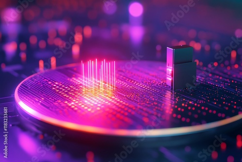 rendering of a laser engraving machine working on a microcircuit