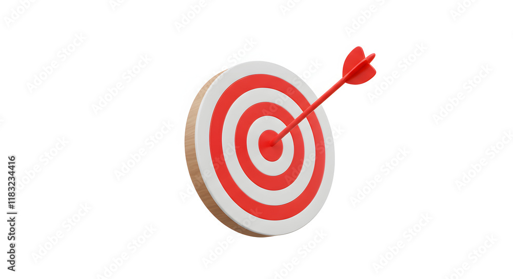 Isolate of Target board wit red arrow on white background for focus business objective achievement concept by 3d rendering Isolate of Target board wit red arrow on white background for focus business objective achievement concept by 3d rendering