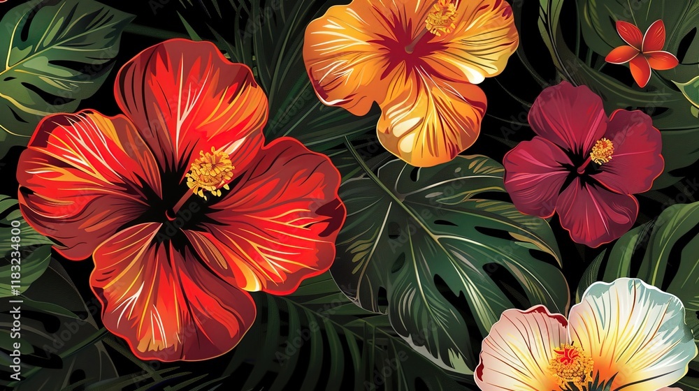 hibiscus seamless pattern wallpaper hibiscus seamless pattern wallpaper